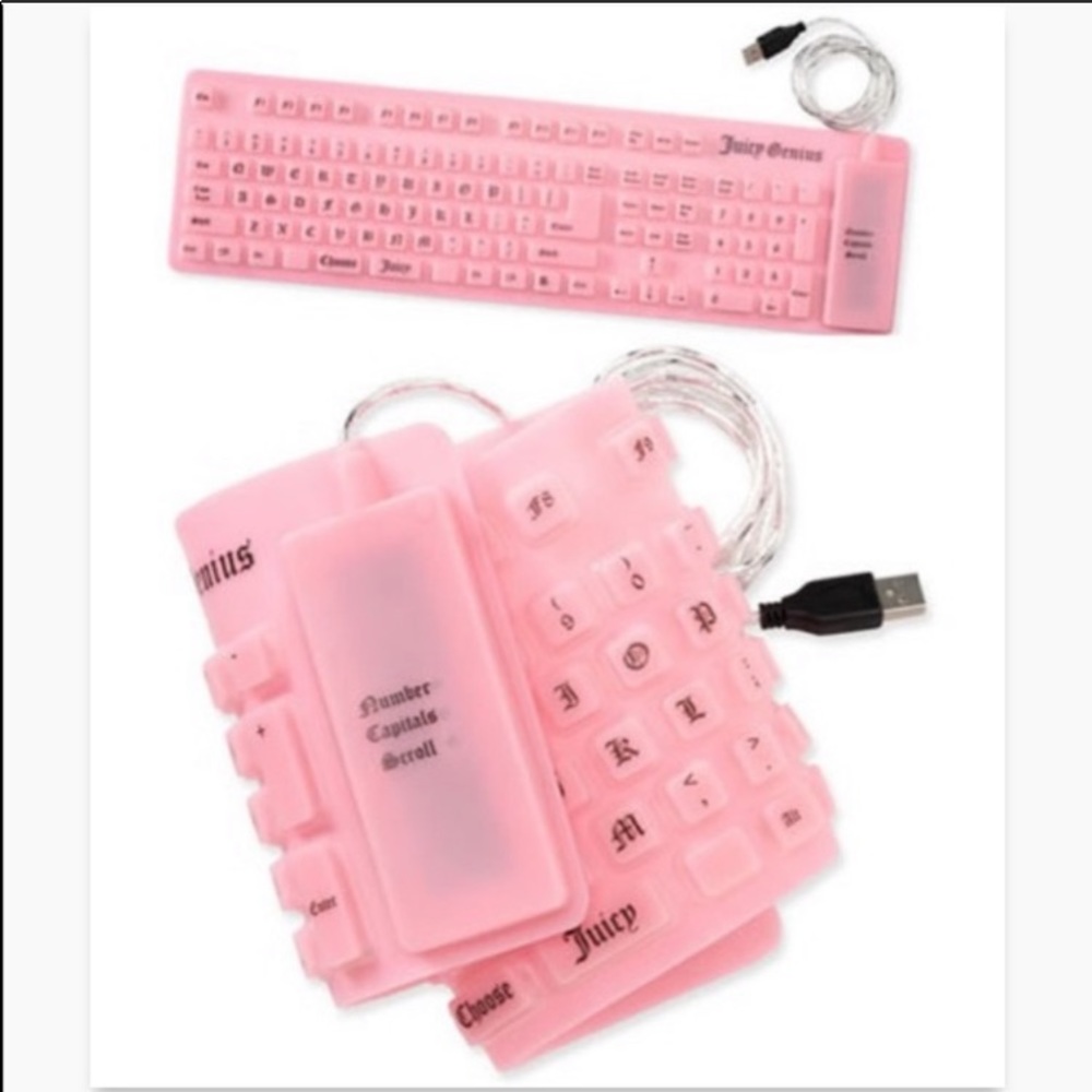 Juicy Couture Pink Y2K FEXI KEYBOARD TRAVEL SCHOOL WORK - Picture 3 of 9